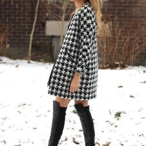 Medium Zara Houndstooth Boucle Coat